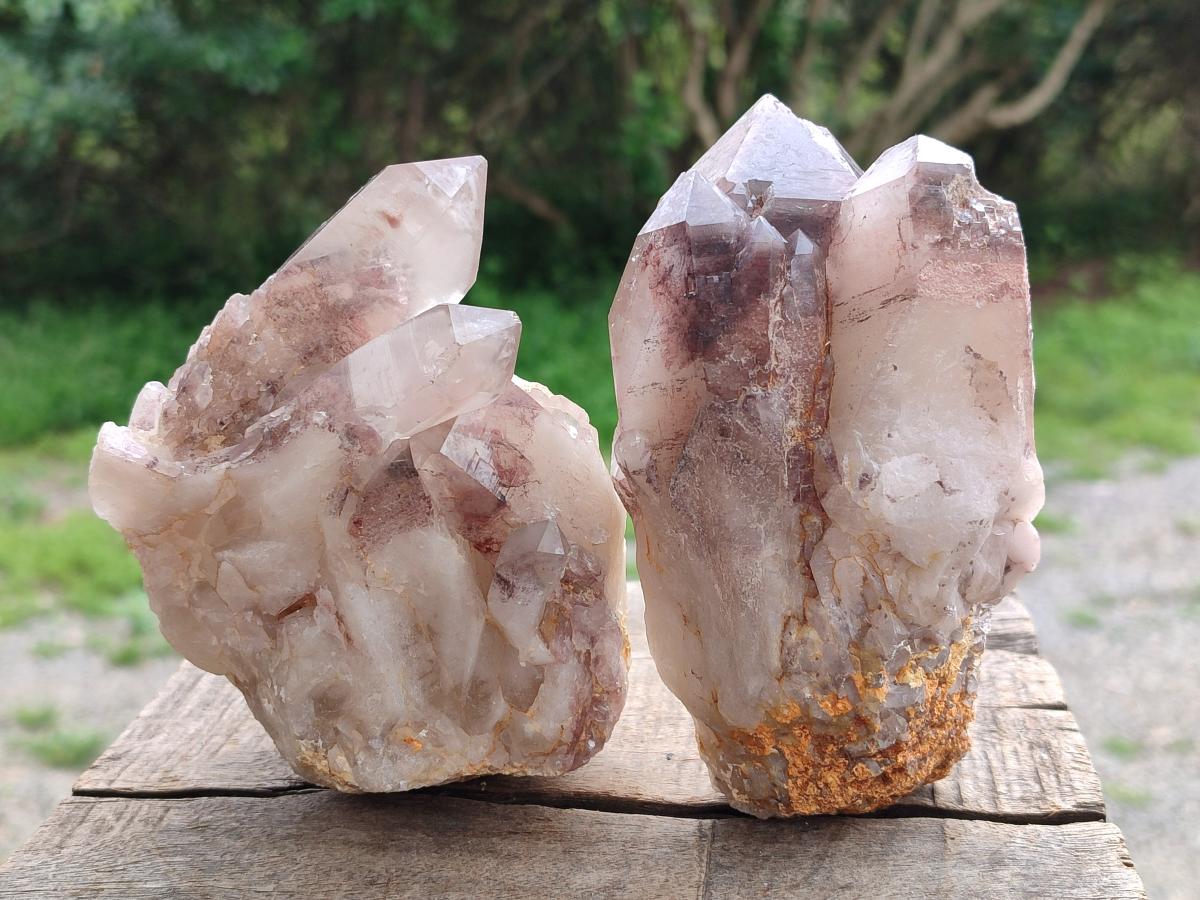 Natural Red Hematoid Quartz Crystals and Clusters x 6 From Karoi, Zimbabwe - Toprock Gemstones and Minerals 