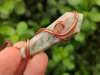 Hand Made Thulite Copper Wire Wrapped Double Terminated Necklaces x 12 From Mozambique - Toprock Gemstones and Minerals 