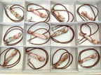 Hand Made Thulite Copper Wire Wrapped Double Terminated Necklaces x 12 From Mozambique - Toprock Gemstones and Minerals 