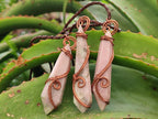 Hand Made Thulite Copper Wire Wrapped Double Terminated Necklaces x 12 From Mozambique - Toprock Gemstones and Minerals 