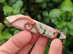 Hand Made Thulite Copper Wire Wrapped Double Terminated Necklaces x 12 From Mozambique - Toprock Gemstones and Minerals 