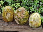 Polished Green Opal Standing Display Pieces x 3 From Betroka, Madagascar - Toprock Gemstones and Minerals 