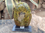 Polished Green Opal Standing Display Pieces x 3 From Betroka, Madagascar - Toprock Gemstones and Minerals 