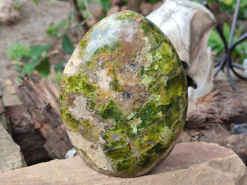 Polished Green Opal Standing Display Pieces x 3 From Betroka, Madagascar - Toprock Gemstones and Minerals 