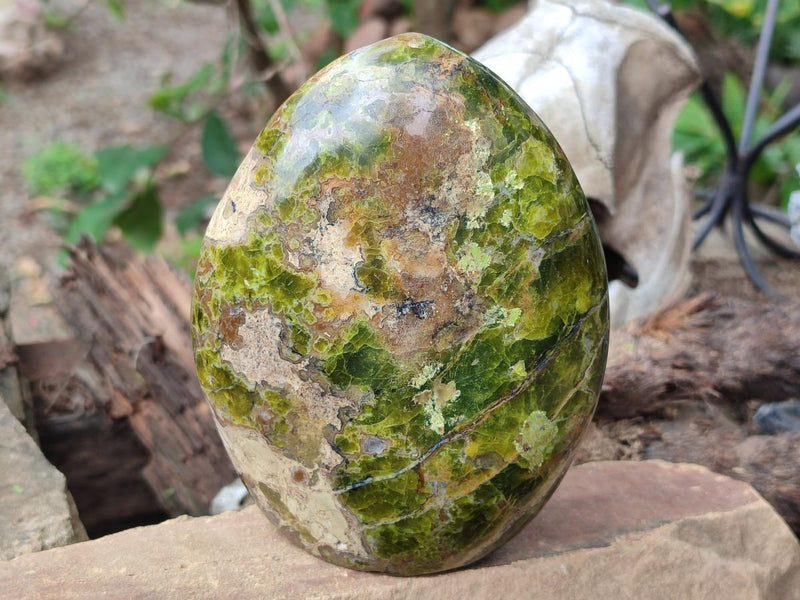 Polished Green Opal Standing Display Pieces x 3 From Betroka, Madagascar - Toprock Gemstones and Minerals 
