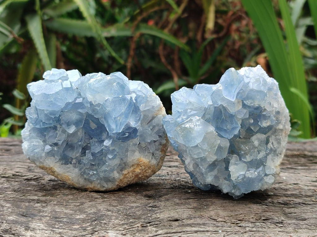 Natural Blue Celestite Specimens x 6 From Sakoany, Madagascar - Toprock Gemstones and Minerals 