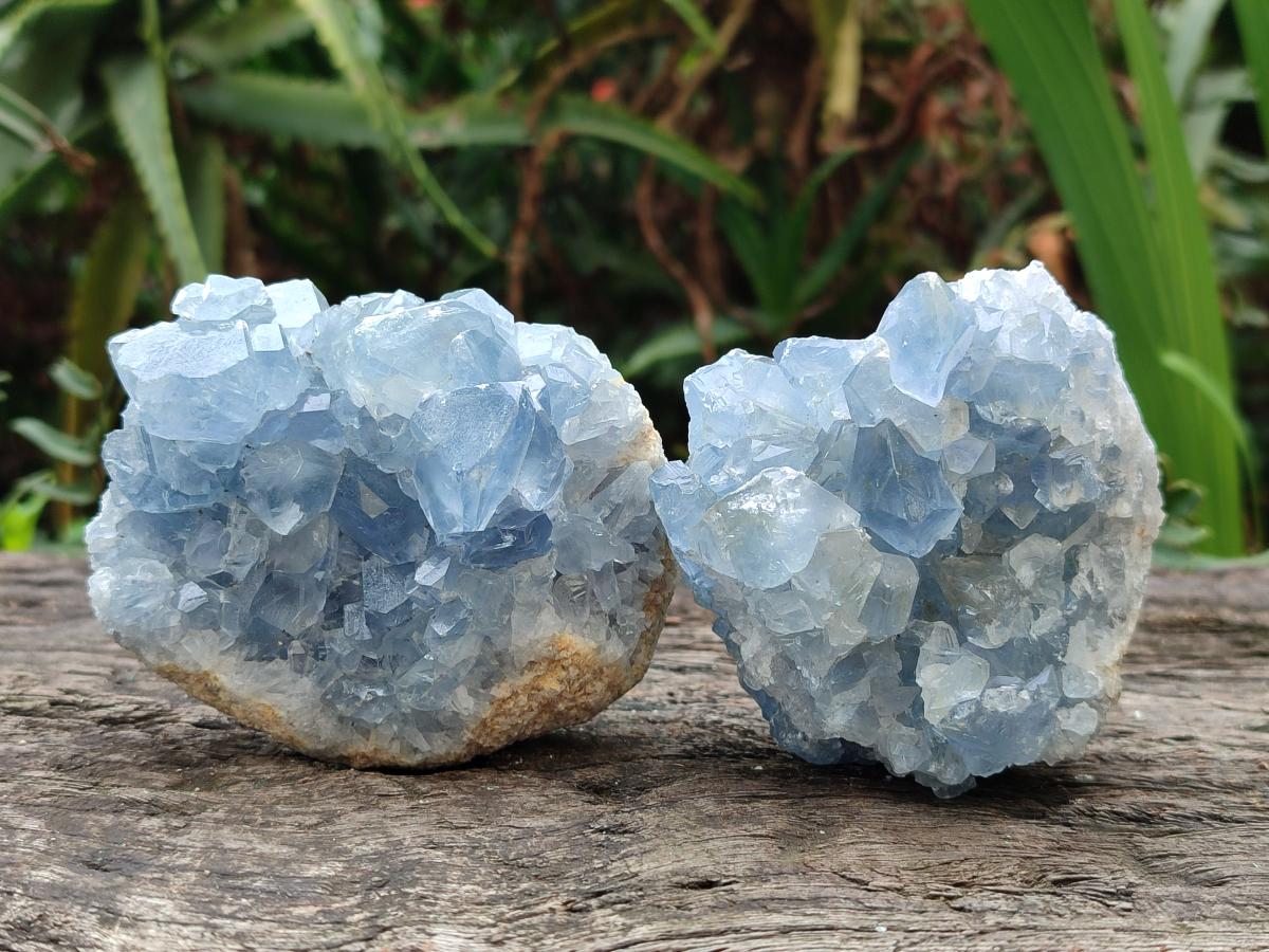 Natural Blue Celestite Specimens x 6 From Sakoany, Madagascar - Toprock Gemstones and Minerals 