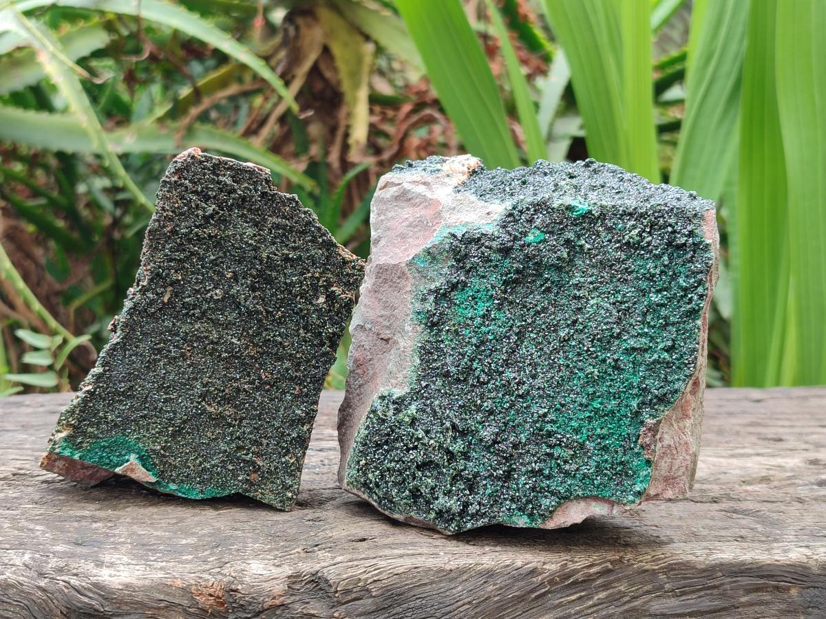 Natural Crystalline Libethenite Specimens on Dolomite Matrix x 2 From Shituru, Congo - Toprock Gemstones and Minerals 