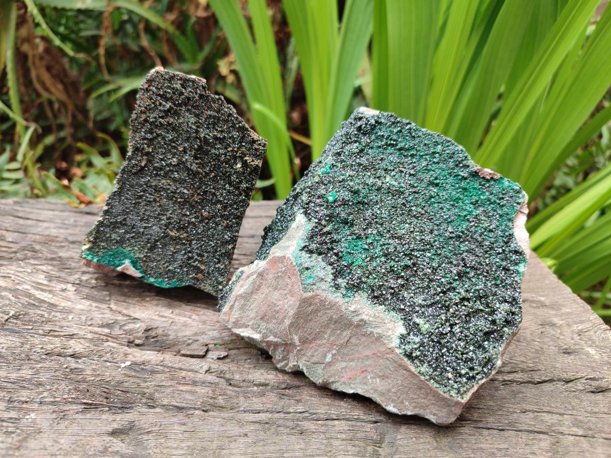 Natural Crystalline Libethenite Specimens on Dolomite Matrix x 2 From Shituru, Congo - Toprock Gemstones and Minerals 