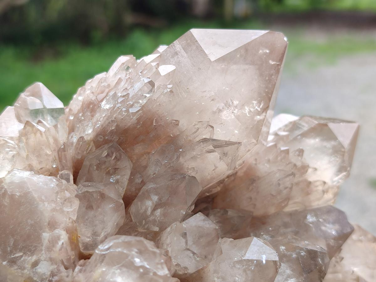 Natural Large Cascading White Phantom Clear Smokey Luena Quartz Cluster x 1 From Luena, Congo - Toprock Gemstones and Minerals 