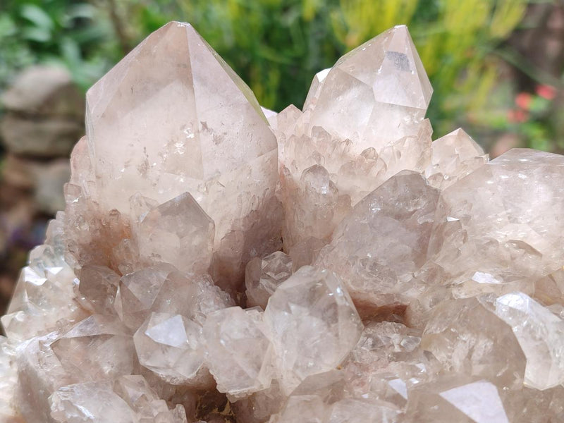 Natural Large Cascading White Phantom Clear Smokey Luena Quartz Cluster x 1 From Luena, Congo - Toprock Gemstones and Minerals 