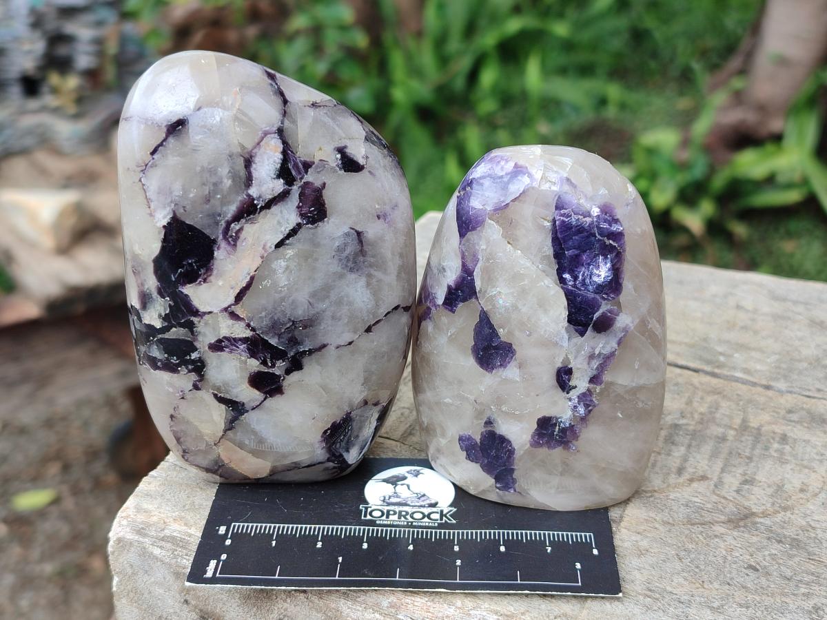 Polished Lepidolite Standing Display Pieces x 4 From Zimbabwe - Toprock Gemstones and Minerals 