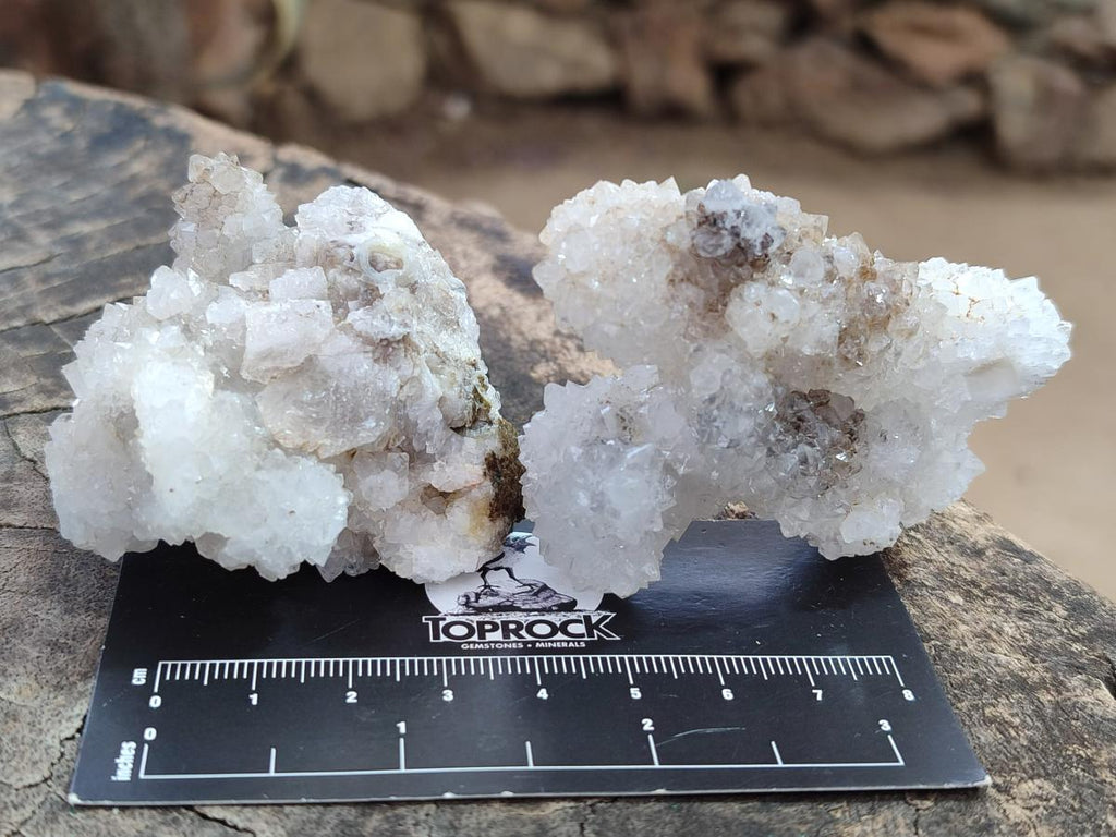 Natural Drusy Snow Finger Quartz Coated Clusters x 12 From Albert's Mountain, Lesotho - Toprock Gemstones and Minerals 