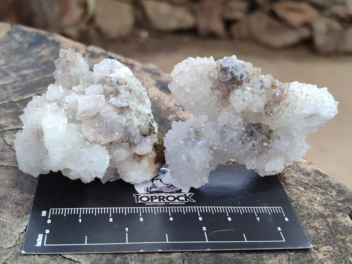 Natural Drusy Snow Finger Quartz Coated Clusters x 12 From Albert's Mountain, Lesotho - Toprock Gemstones and Minerals 