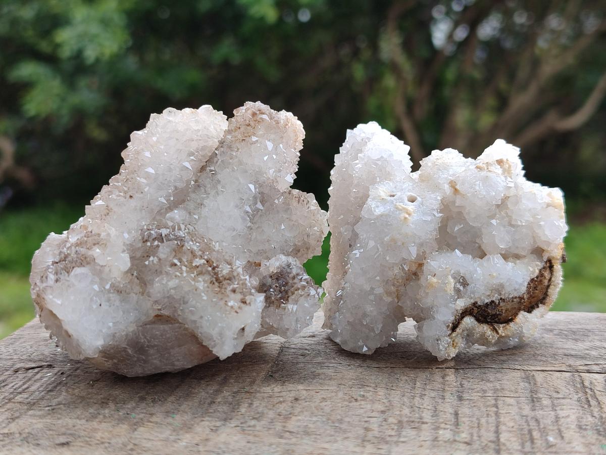 Natural Drusy Snow Finger Quartz Coated Clusters x 12 From Albert's Mountain, Lesotho - Toprock Gemstones and Minerals 