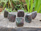 Polished Ruby Corundum In Chrome Verdite Standing Display Pieces x 6 From Mutoko, Zimbabwe - Toprock Gemstones and Minerals 