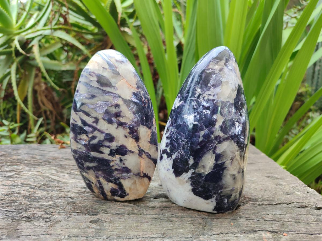 Polished Lepidolite Standing Display Pieces x 2 From Zimbabwe - Toprock Gemstones and Minerals 