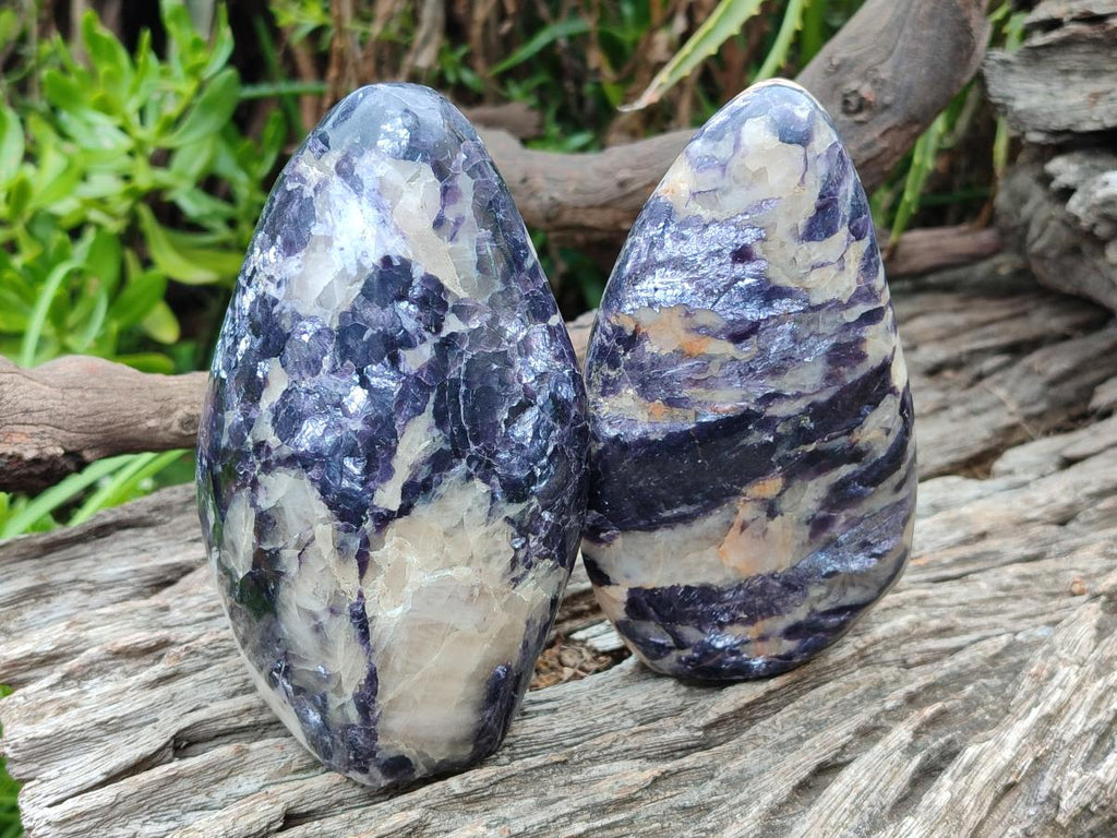 Polished Lepidolite Standing Display Pieces x 2 From Zimbabwe - Toprock Gemstones and Minerals 