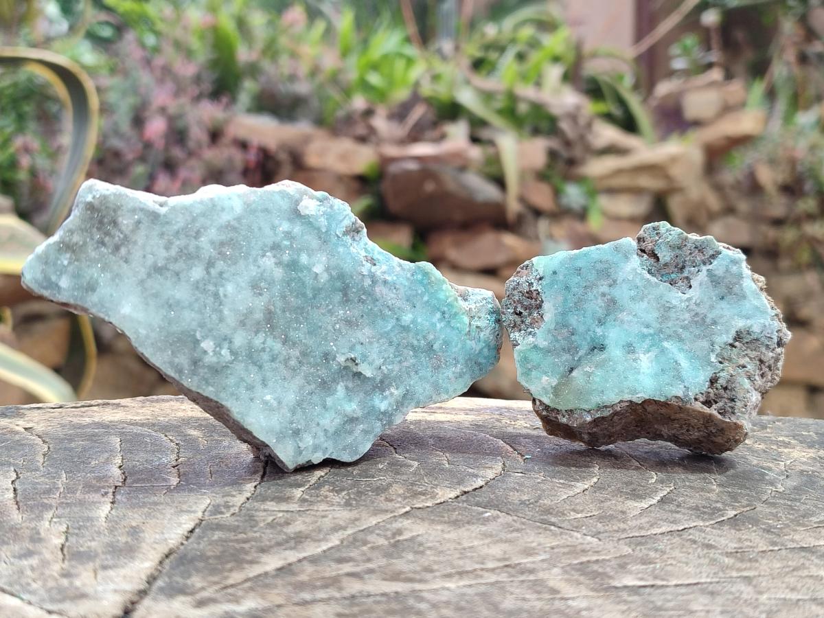Natural Drusy Coated Chrysocolla Specimens x 6 From Lupoto Mine, Congo - Toprock Gemstones and Minerals 