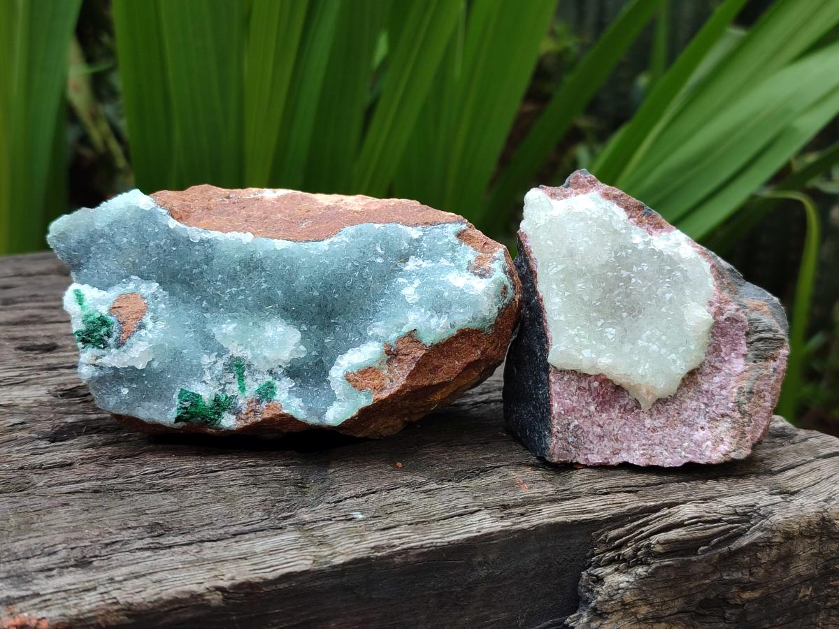 Natural Drusy Coated Chrysocolla Specimens x 6 From Lupoto Mine, Congo - Toprock Gemstones and Minerals 