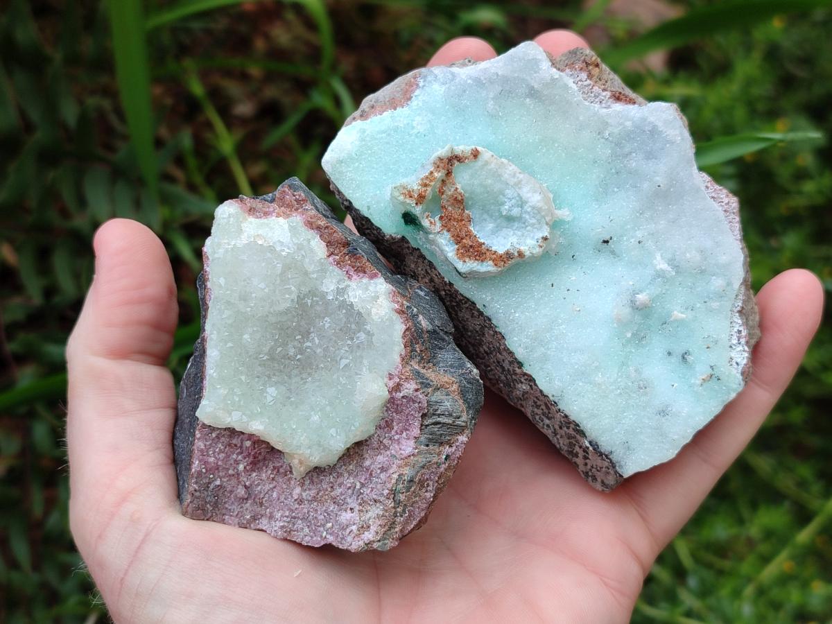 Natural Drusy Coated Chrysocolla Specimens x 6 From Lupoto Mine, Congo - Toprock Gemstones and Minerals 