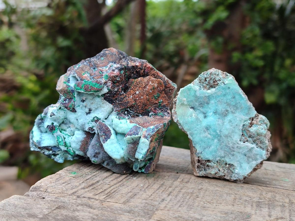 Natural Drusy Coated Chrysocolla Specimens x 6 From Lupoto Mine, Congo - Toprock Gemstones and Minerals 