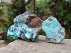 Natural Drusy Coated Chrysocolla Specimens x 6 From Lupoto Mine, Congo - Toprock Gemstones and Minerals 