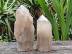 Natural Smokey Pearly Angolan Quartz Crystals with Polished Terminations x 2 From Angola - Toprock Gemstones and Minerals 