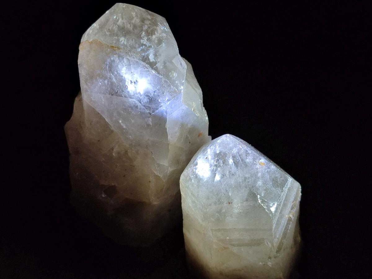 Natural Smokey Pearly Angolan Quartz Crystals with Polished Terminations x 2 From Angola - Toprock Gemstones and Minerals 
