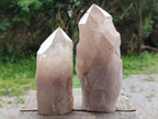 Natural Smokey Pearly Angolan Quartz Crystals with Polished Terminations x 2 From Angola - Toprock Gemstones and Minerals 