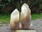 Natural Smokey Pearly Angolan Quartz Crystals with Polished Terminations x 2 From Angola - Toprock Gemstones and Minerals 