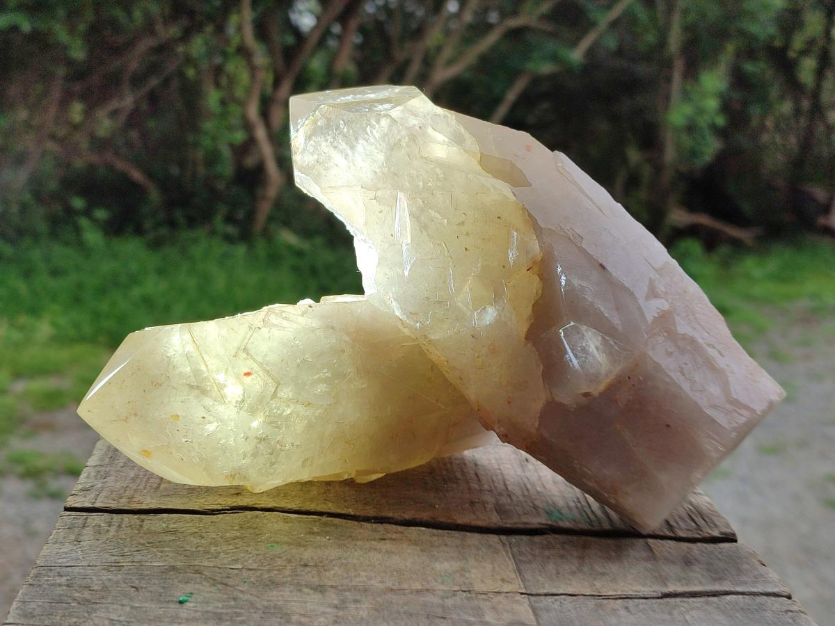 Natural Smokey Pearly Angolan Quartz Crystals with Polished Terminations x 2 From Angola - Toprock Gemstones and Minerals 