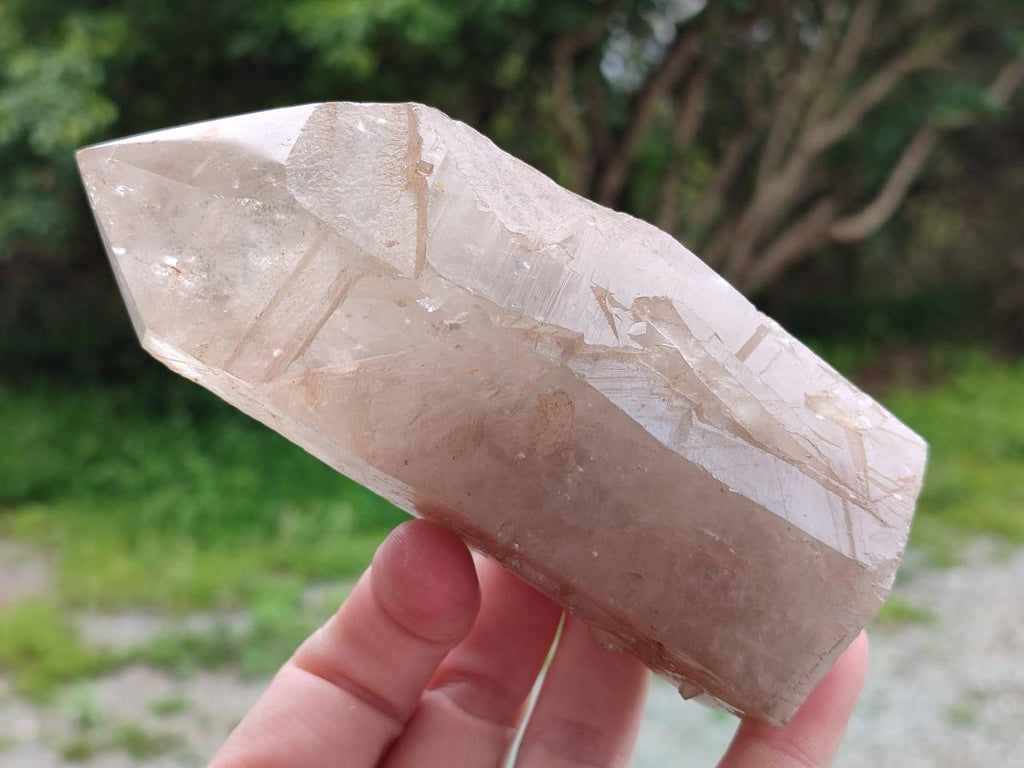 Natural Smokey Pearly Angolan Quartz Crystals with Polished Terminations x 2 From Angola - Toprock Gemstones and Minerals 