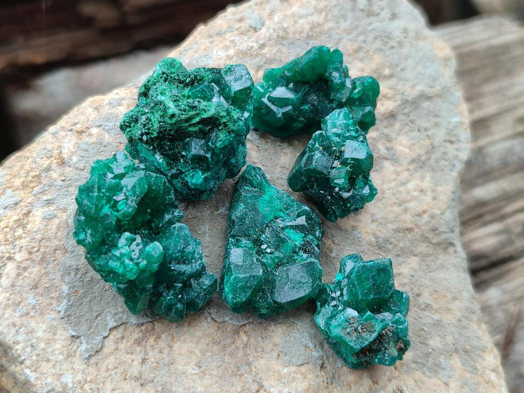 Natural Mini Dioptase Specimens on Dolomite Matrix x 35 From Tantara Mine, Congo - Toprock Gemstones and Minerals 