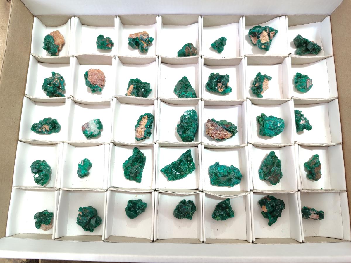Natural Mini Dioptase Specimens on Dolomite Matrix x 35 From Tantara Mine, Congo - Toprock Gemstones and Minerals 