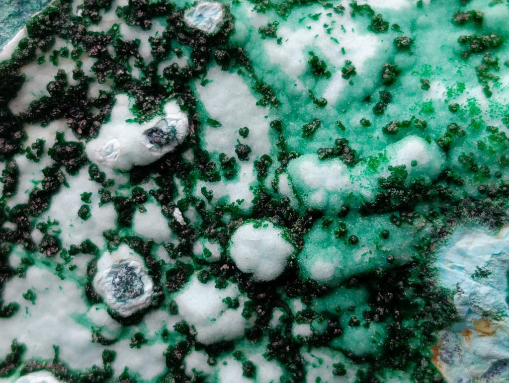 Natural Drusy Coated Chrysocolla with Malachite x 12 From Lupoto Mine, Congo - Toprock Gemstones and Minerals 