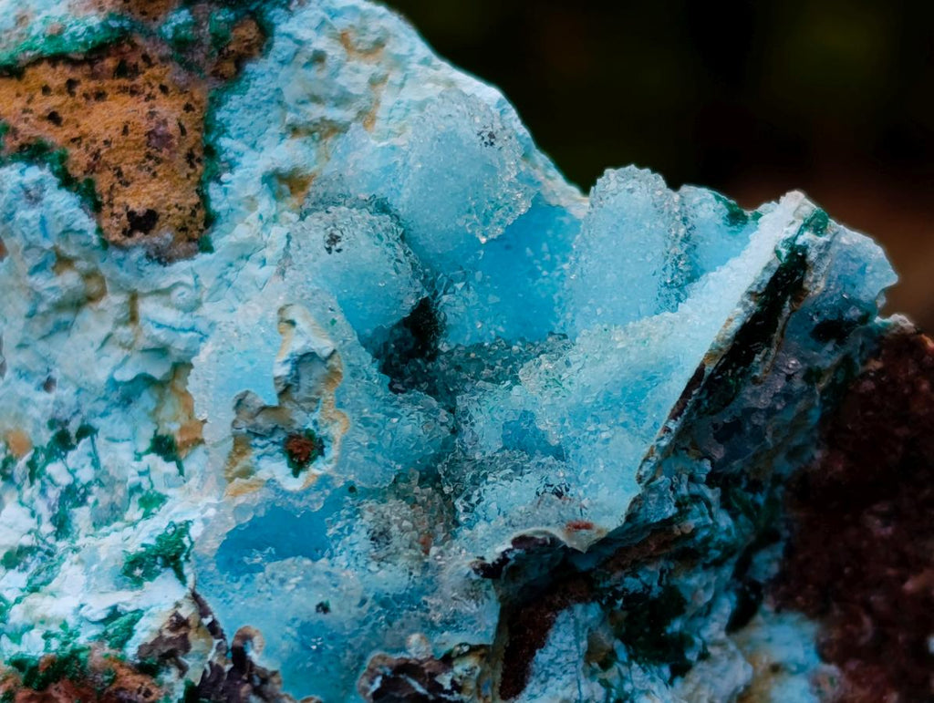 Natural Drusy Coated Chrysocolla with Malachite x 12 From Lupoto Mine, Congo - Toprock Gemstones and Minerals 
