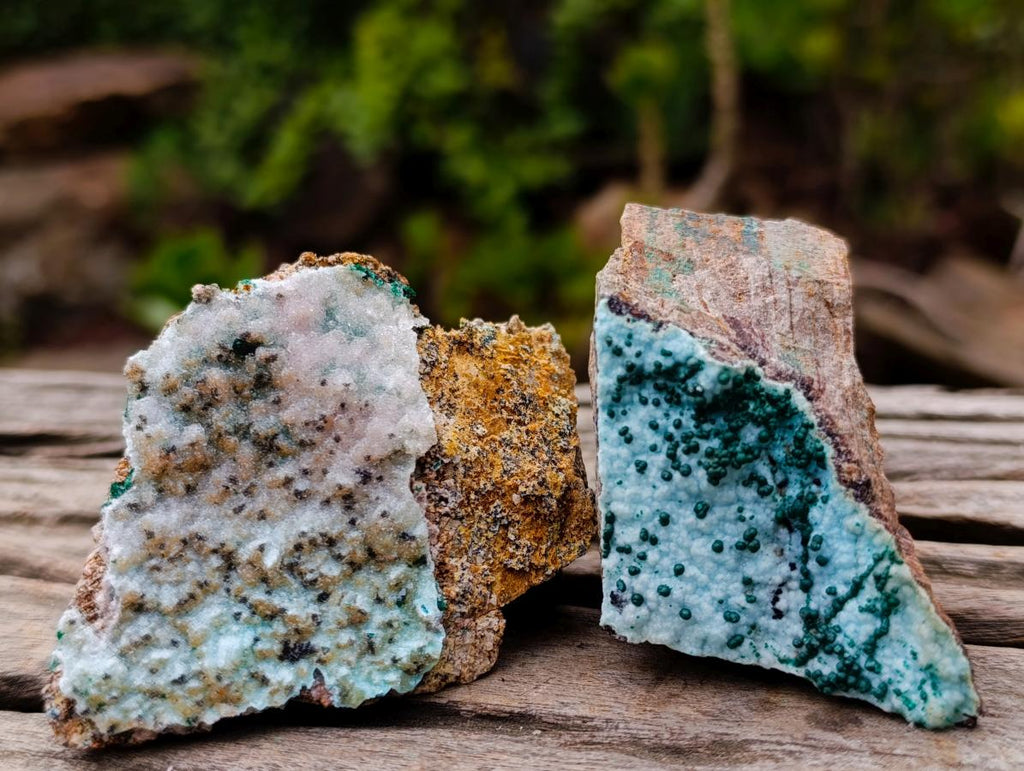 Natural Drusy Coated Chrysocolla with Malachite x 12 From Lupoto Mine, Congo - Toprock Gemstones and Minerals 