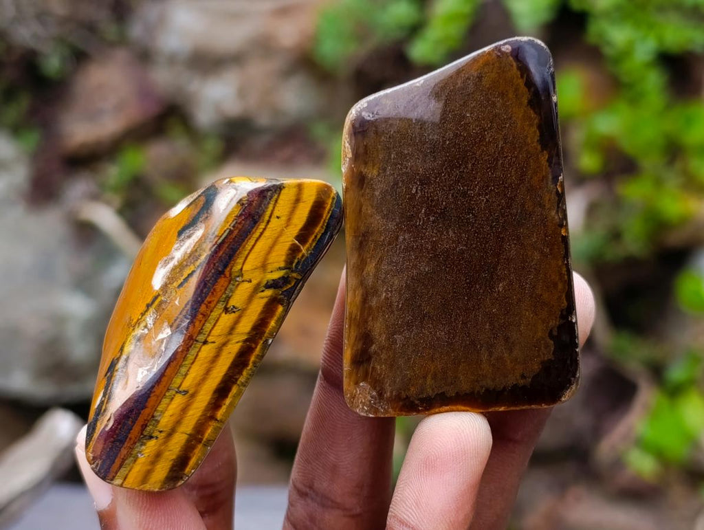 Polished Golden Tigers Eye Tumbled Slices x 24 From Prieska, South Africa - Toprock Gemstones and Minerals 