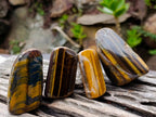 Polished Golden Tigers Eye Tumbled Slices x 24 From Prieska, South Africa - Toprock Gemstones and Minerals 