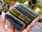 Polished Golden Tigers Eye Tumbled Slices x 24 From Prieska, South Africa - Toprock Gemstones and Minerals 