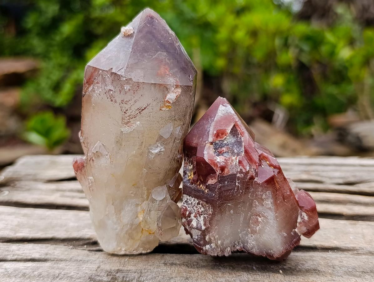 Natural Red Hematoid Quartz Crystals and Clusters x 12 From Karoi, Zimbabwe - Toprock Gemstones and Minerals 