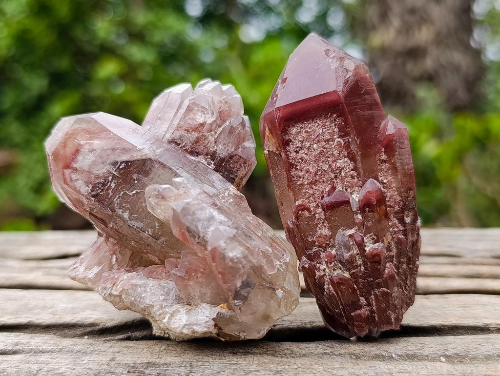 Natural Red Hematoid Quartz Crystals and Clusters x 12 From Karoi, Zimbabwe - Toprock Gemstones and Minerals 