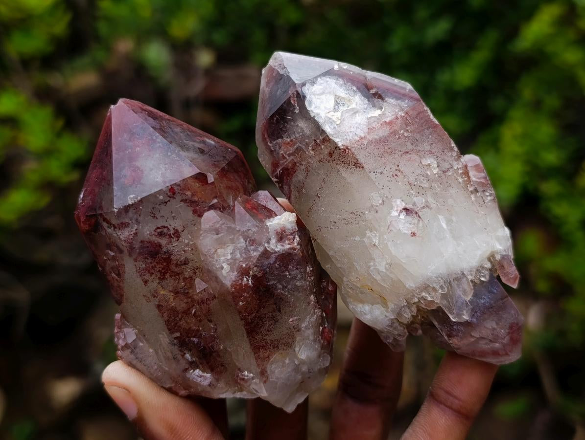 Natural Red Hematoid Quartz Crystals and Clusters x 12 From Karoi, Zimbabwe - Toprock Gemstones and Minerals 