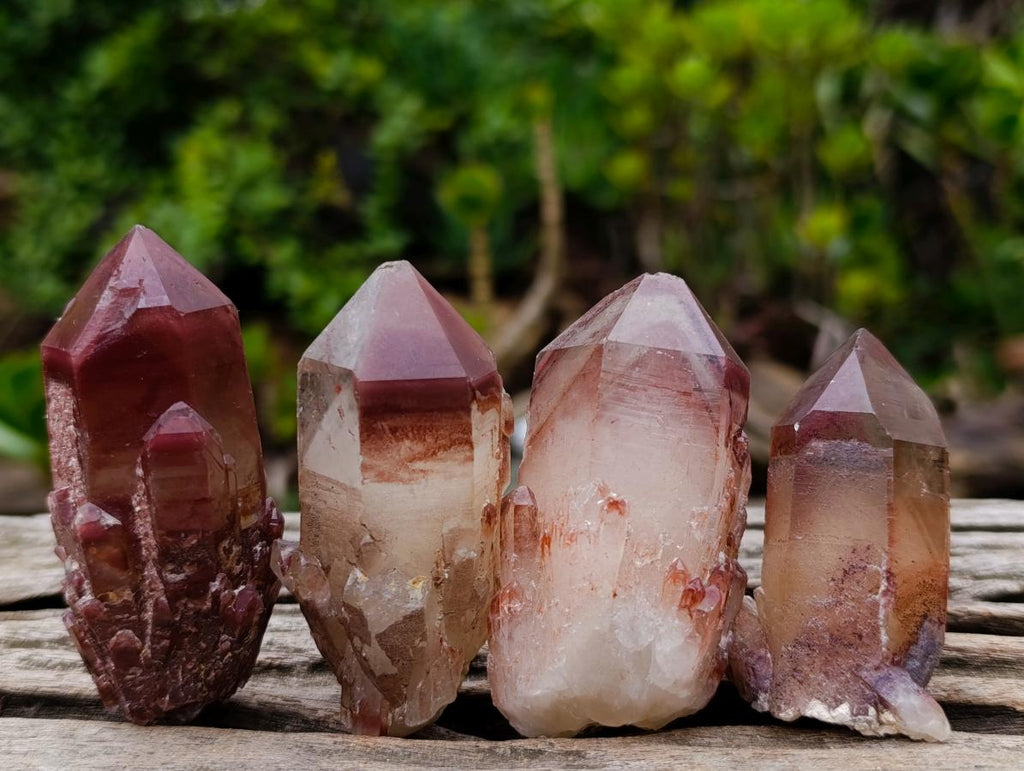 Natural Red Hematoid Quartz Crystals and Clusters x 12 From Karoi, Zimbabwe - Toprock Gemstones and Minerals 