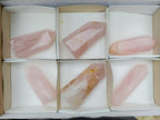Polished Gemmy Rose Quartz Crystals and Double Terminated Crystals x 6 From Madagascar - Toprock Gemstones and Minerals 