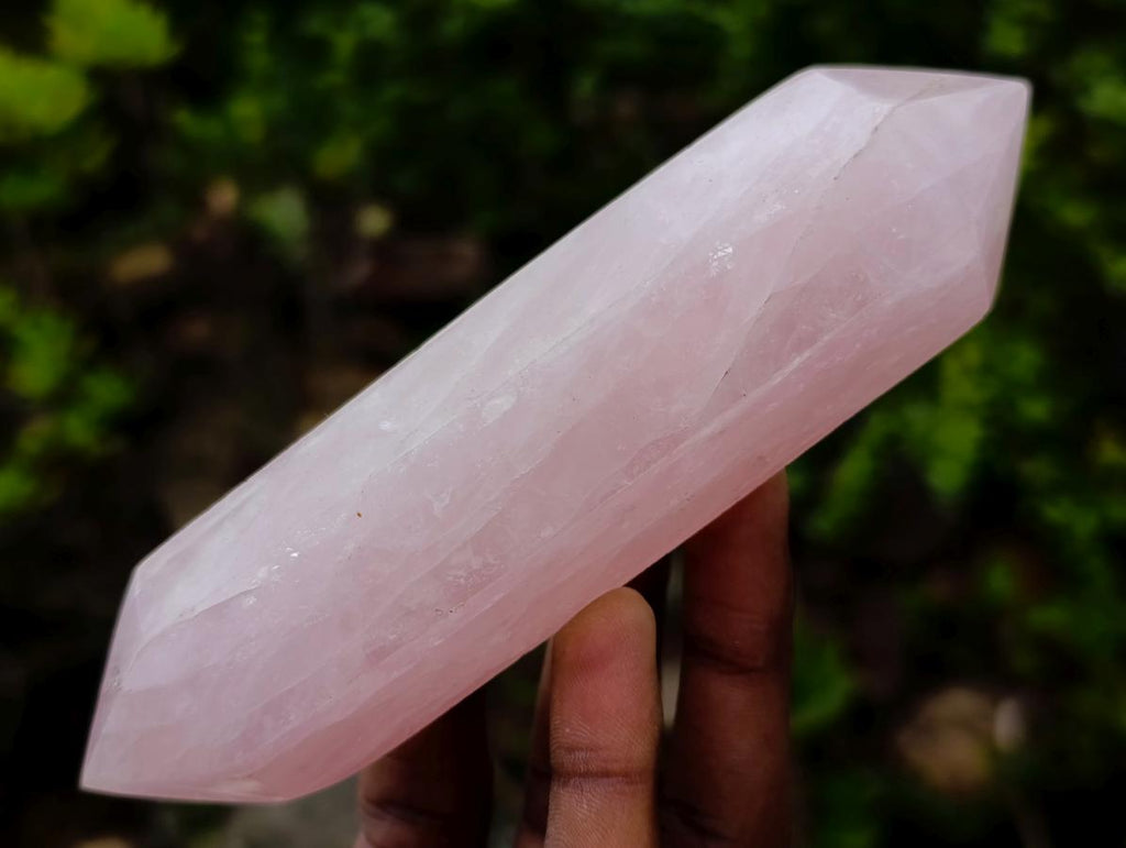 Polished Gemmy Rose Quartz Crystals and Double Terminated Crystals x 6 From Madagascar - Toprock Gemstones and Minerals 