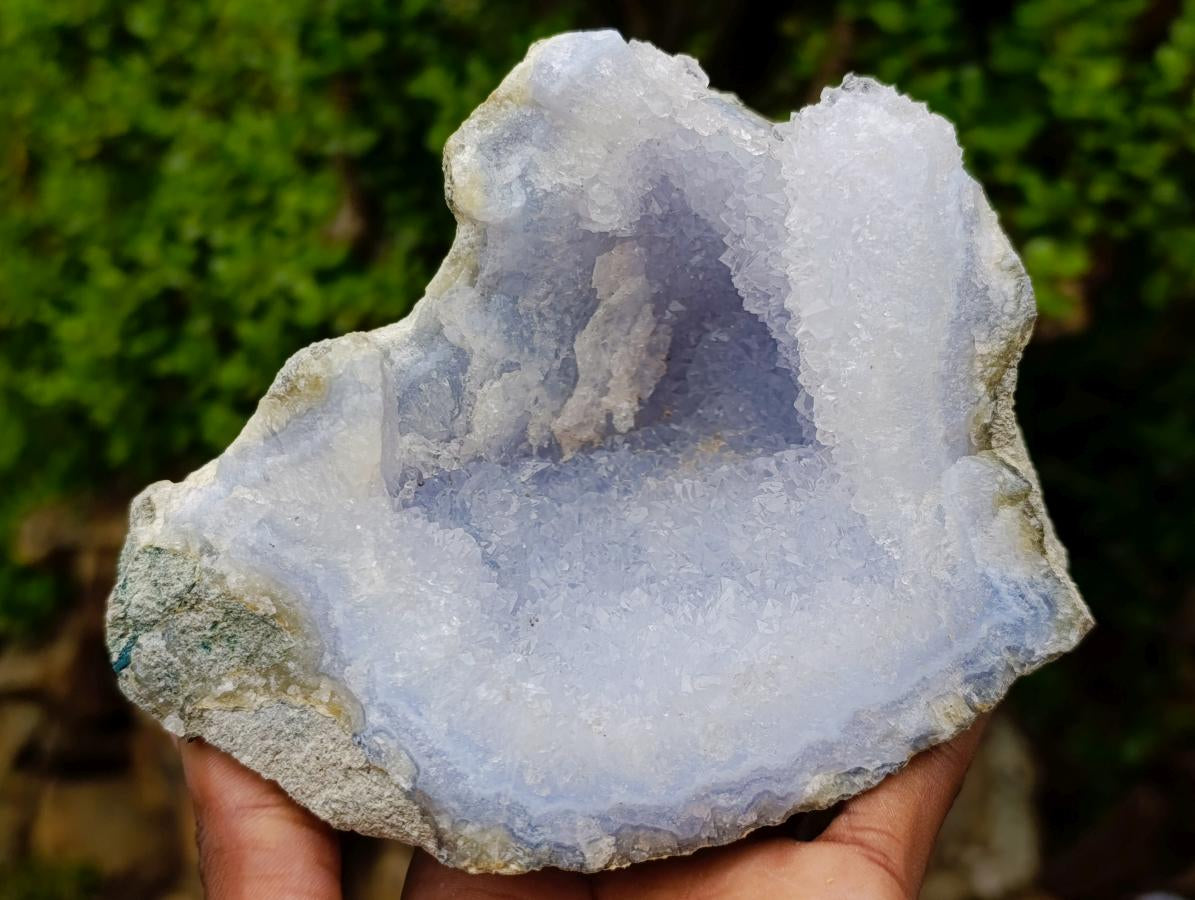 Natural Blue Lace Agate Specimens x 3 From Nsanje, Malawi - Toprock Gemstones and Minerals 