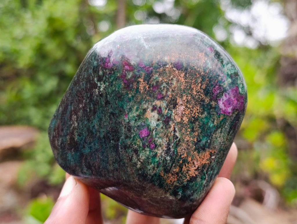 Polished Ruby Corundum In Chrome Verdite Standing Display Pieces x 6 From Mutoko, Zimbabwe - Toprock Gemstones and Minerals 