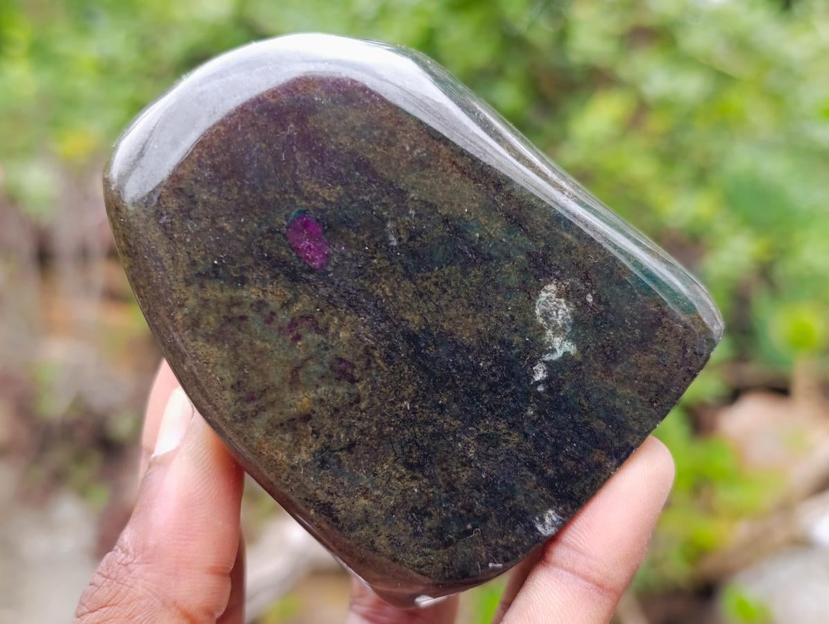 Polished Ruby Corundum In Chrome Verdite Standing Display Pieces x 6 From Mutoko, Zimbabwe - Toprock Gemstones and Minerals 